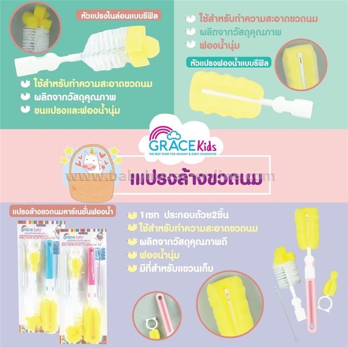 Gracekidsหัวแปรงฟองน้ำ แบบอะไหล่
