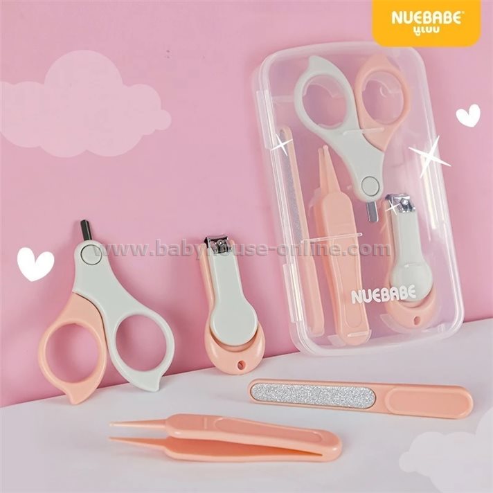 Nuebabeเซทกรรไกรตัดเล็บพร้อมที่คีบขี้มูกเด็ก 4in1