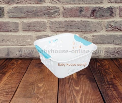 NANNYตะกร้าพลาสติก ขนาดเล็ก ทรงสี่เหลี่ยมจัตุรัส สีขาว รุ่น N354