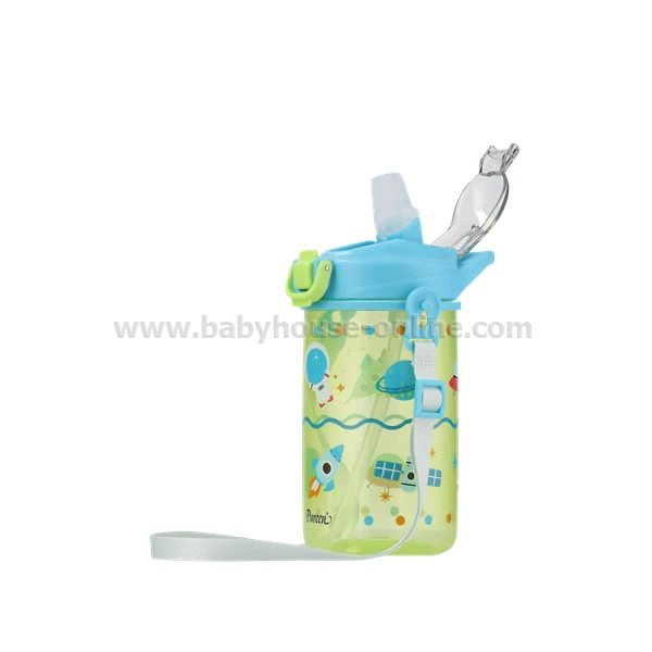 Pureenกระติกน้ำ14ออนซ์หลอดดูดพร้อมสาย Spaceฟ้า-ชมพูMarine