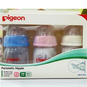 [3PG0033700300] Pigeonขวดนม KPP 2oz.พร้อมจุกเสมือนฯมินิ S แพ็ค 3