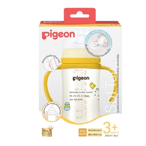 [8851973061541] ขวดนมคอกว้างPPSU 8oz Pigeon พร้อมแขนจับ
