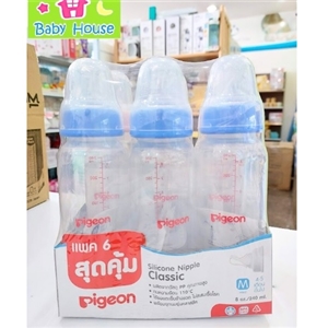 [8851973060322] Pigeonขวดนมคอแคบ RPP 8 ออนซ์แพค 6 ใบ จุกคลาสสิก M