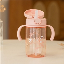 [4945680204460] Richellถ้วยหัดดูดAxstar320ml ถ้วยกันสำลักมีแขนจับ สีชมพู