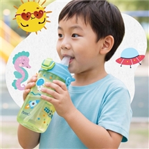 [31BFD038010] Pureenกระติกน้ำ14ออนซ์หลอดดูดพร้อมสาย Spaceฟ้า-ชมพูMarine