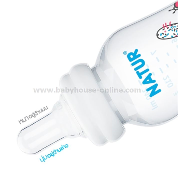Naturขวดนมสำหรับเด็กปากแหว่งเพดานโหว่ 8ออนซ์