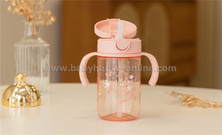 Richellถ้วยหัดดูดAxstar320ml ถ้วยกันสำลักมีแขนจับ สีฟ้า