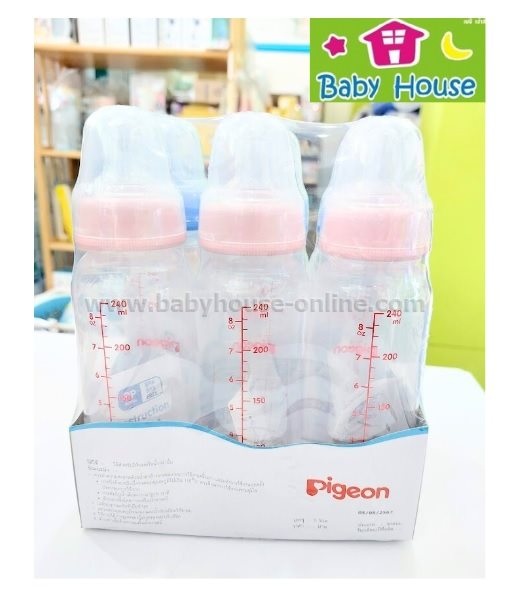 Pigeonขวดนมคอแคบ RPP 8 ออนซ์แพค 6 ใบ จุกคลาสสิก M