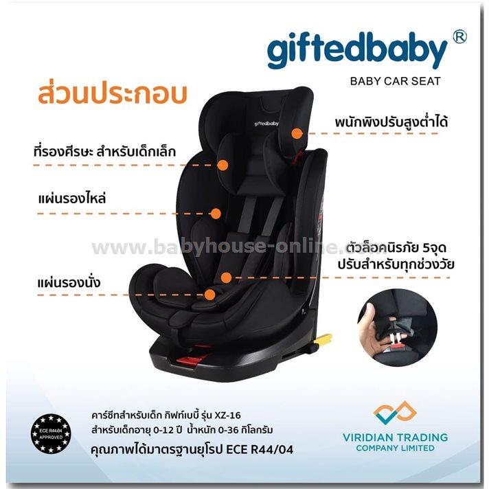 คาร์ซีทสำหรับเด็ก0-12ปีGiftedbaby CarseatระบบISOFIX