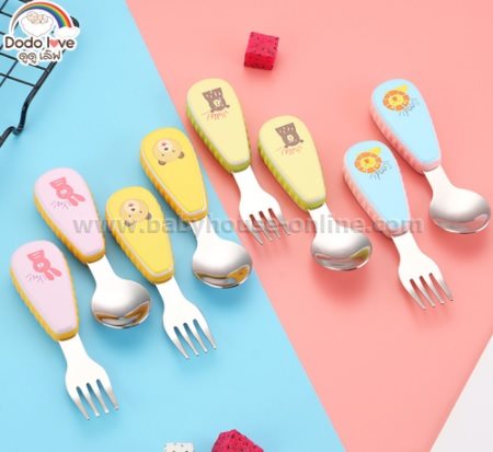 ชุดช้อนส้อมสแตนเลส ช้อนส้อม สำหรับเด็ก