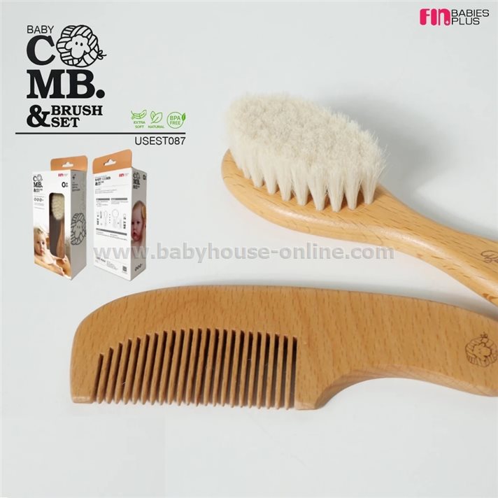 Finแปรงหวีผมสำหรับเด็กไม้บีชขนแพะนุ่มพิเศษ 8852377055457